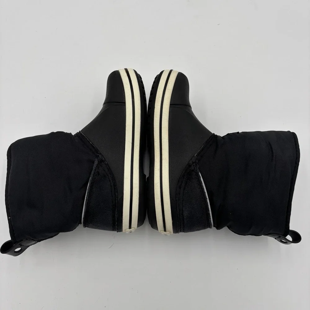 Crocs Puffer Snow Boots Baby Size 8 Black Crocband Winter‎ Fleece Lined